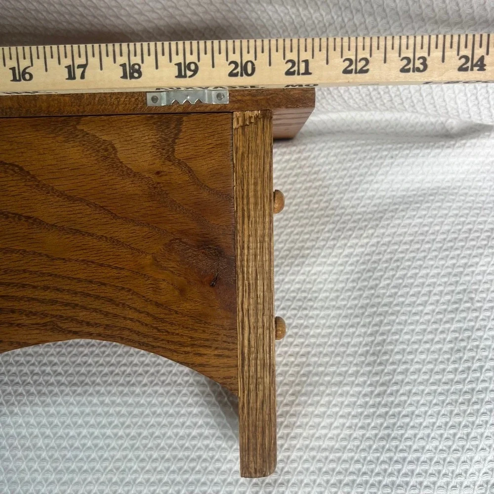 Vintage Solid Oak Wood Heart Cutout Wall Shelf Rustic Country Farmhouse 21 Inch